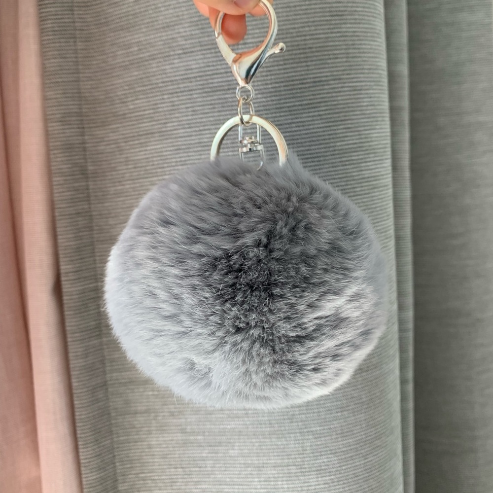 New! Fur Pom Pom Keychain